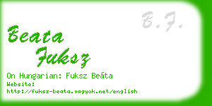 beata fuksz business card